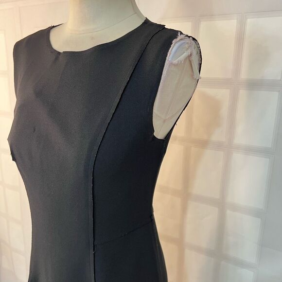 Betsey Johnson black rough seamed business professional sheath dress size 4 - Picture 4 of 12